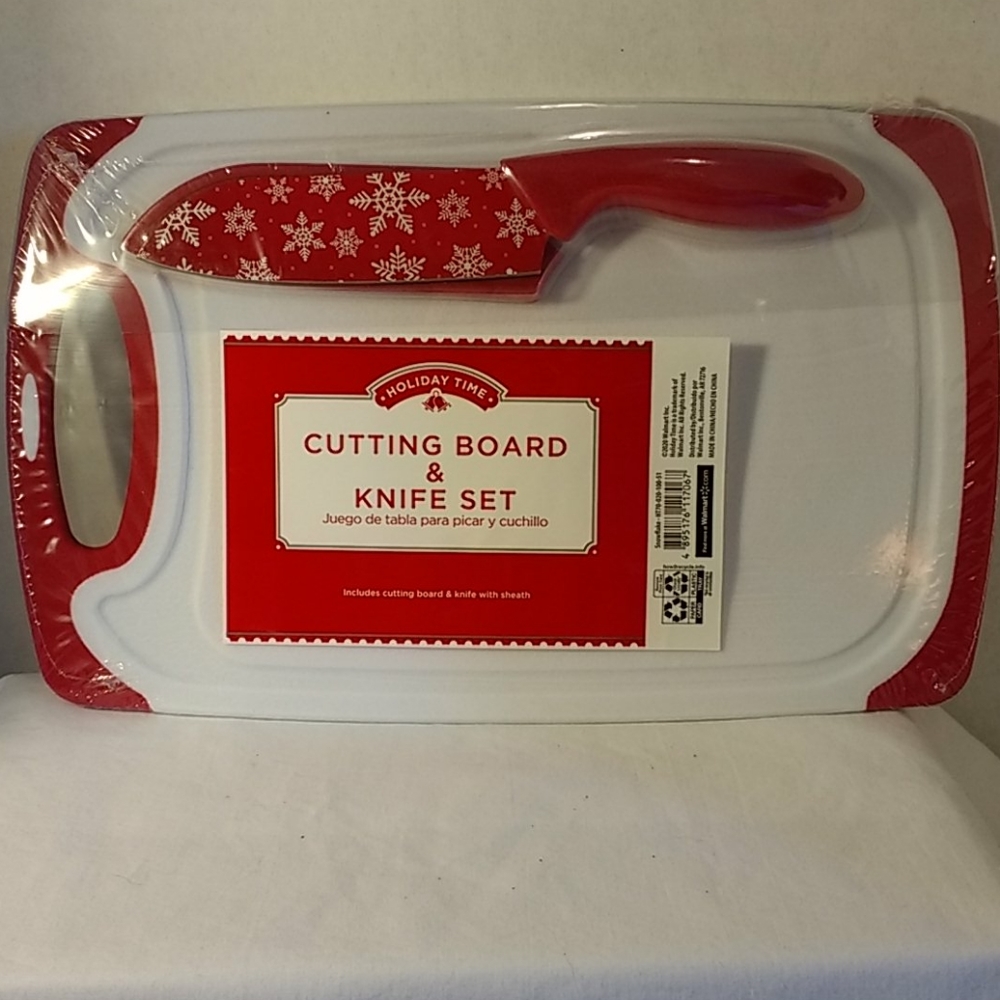 Winter/Christmas Cutting Board & Knife Set